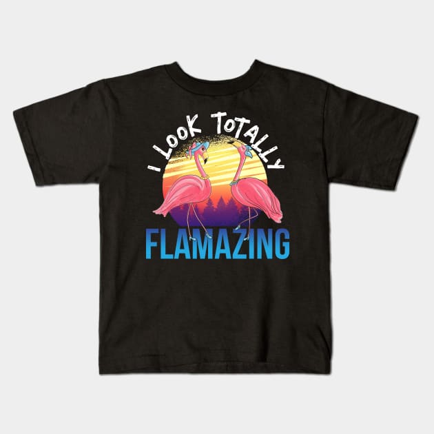 Flamingo Girl Kids T-Shirt by shirtsyoulike